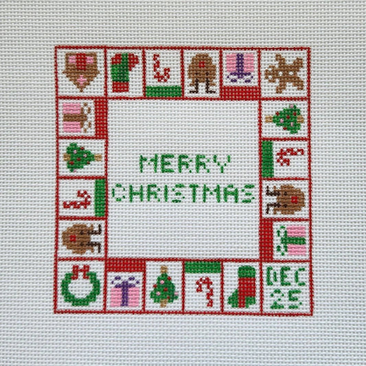 Silver Stitch Needlepoint Mini Merry Christmas Monopoly Needlepoint Canvas