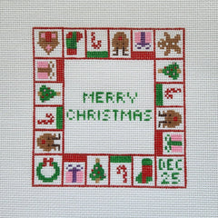 Silver Stitch Needlepoint Mini Merry Christmas Monopoly Needlepoint Canvas