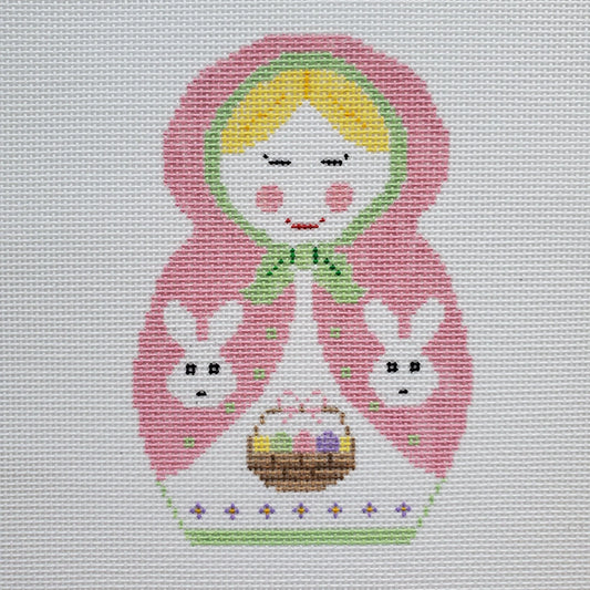 Silver Stitch Needlepoint Russian Doll Needlepoint Canvas - Easter