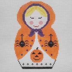 Silver Stitch Needlepoint Russian Doll Needlepoint Canvas - Halloween