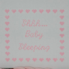 Silver Stitch Needlepoint Shhh….Baby Sleeping Needlepoint Canvas - Pink