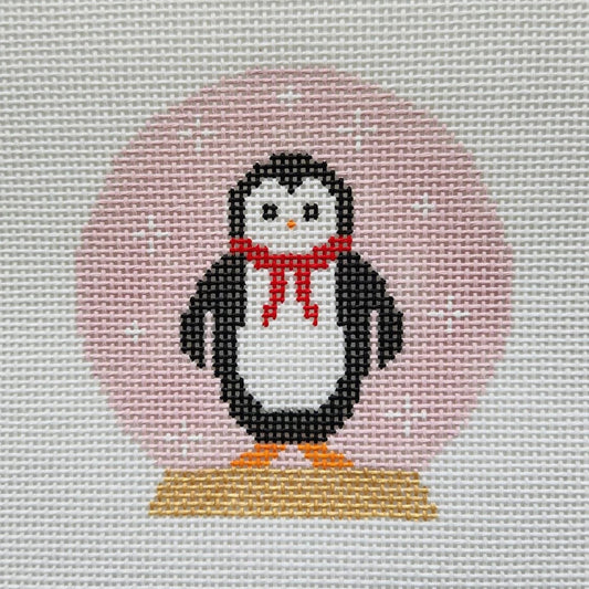 Silver Stitch Needlepoint Snow Globes Needlepoint Canvas - Penguin