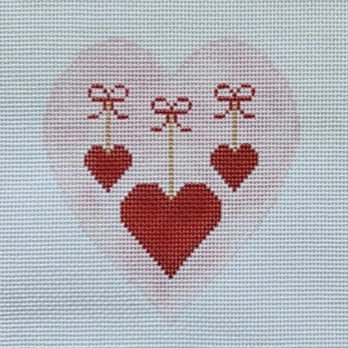 Silver Stitch Needlepoint Valentines Hanging Hearts Needlepoint Canvas