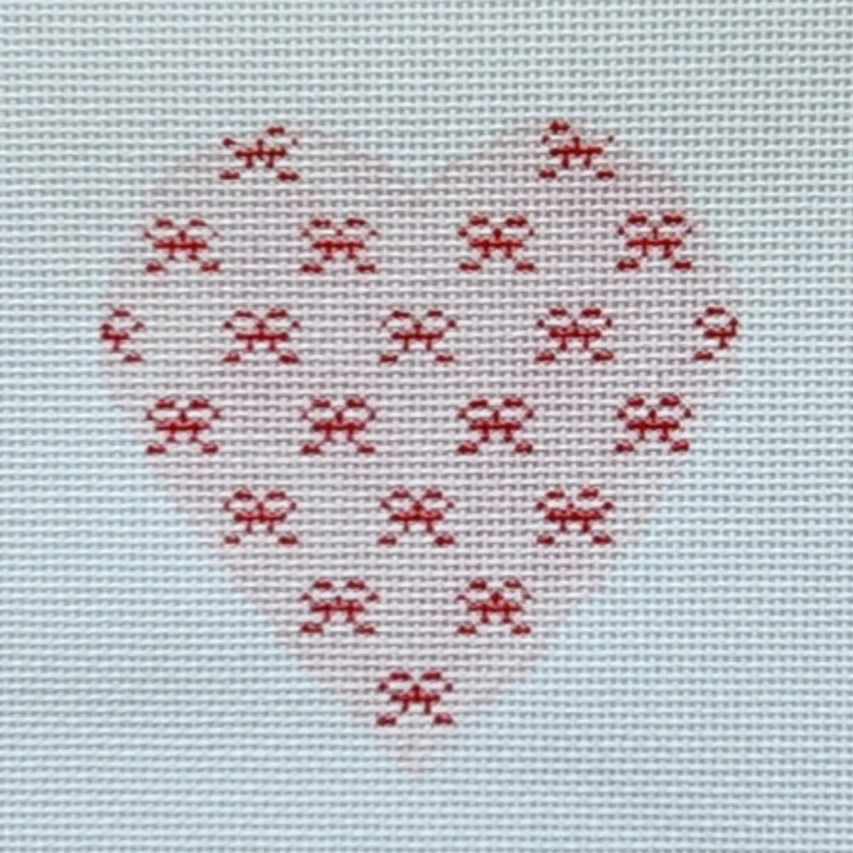 Silver Stitch Needlepoint Valentines Mini Bows Heart Needlepoint Canvas - Pink