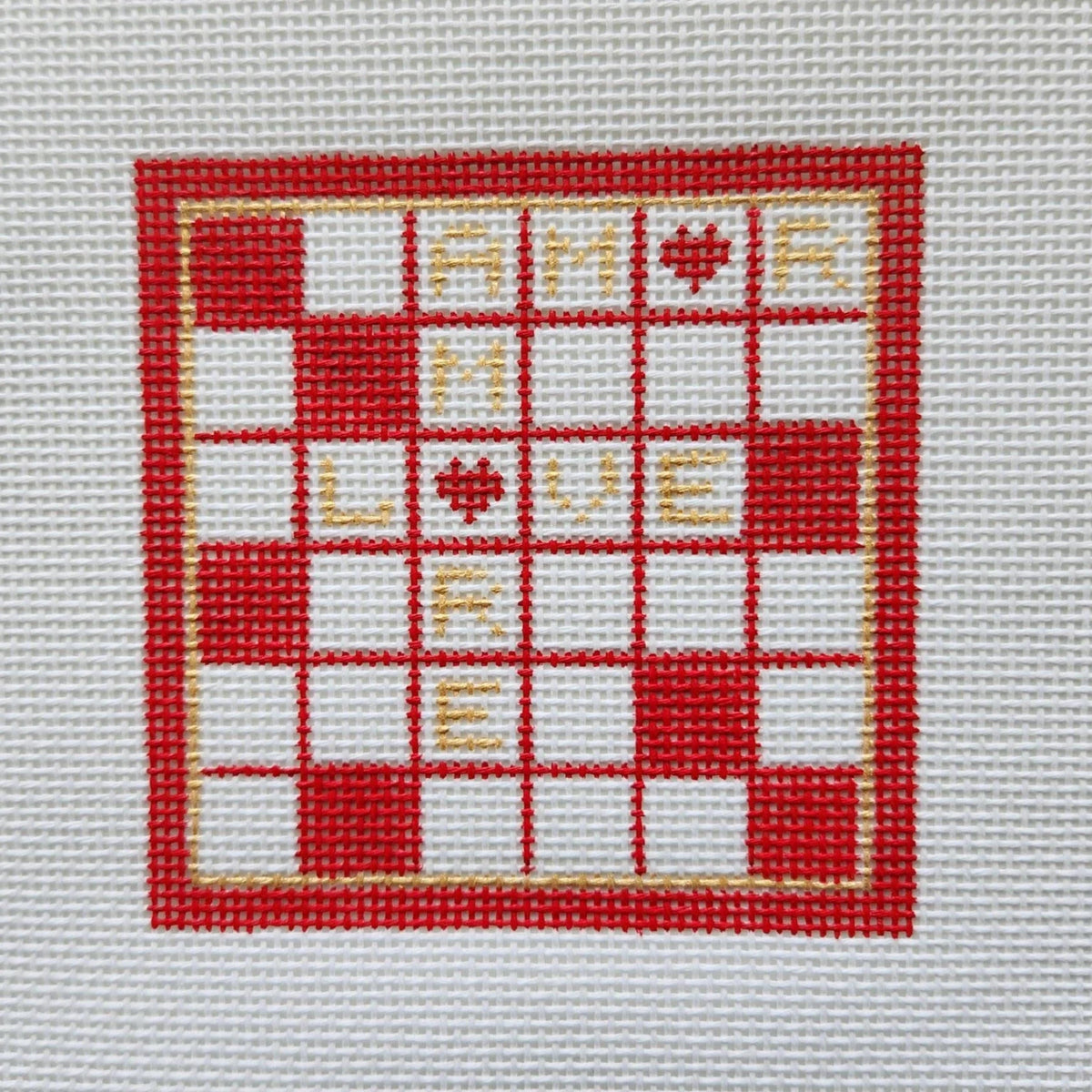 Silver Stitch Needlepoint Valentines Mini Crossword Needlepoint Canvas