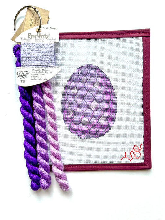Spellbound Stitchery Amethyst Dragon Egg Needlepoint Canvas