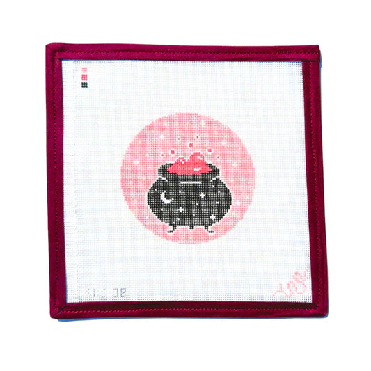 Spellbound Stitchery Celestial Cauldron Pink Needlepoint Canvas