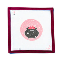 Spellbound Stitchery Celestial Cauldron Pink Needlepoint Canvas