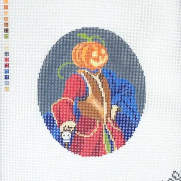 Spellbound Stitchery Pumpkin Cavalier Needlepoint Canvas