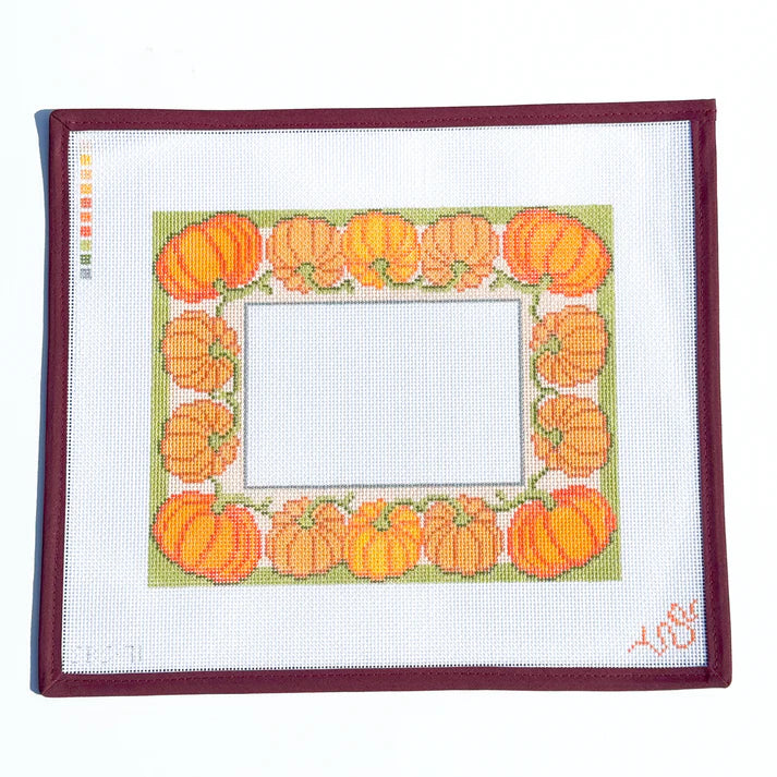 Spellbound Stitchery Pumpkin Frame Needlepoint Canvas