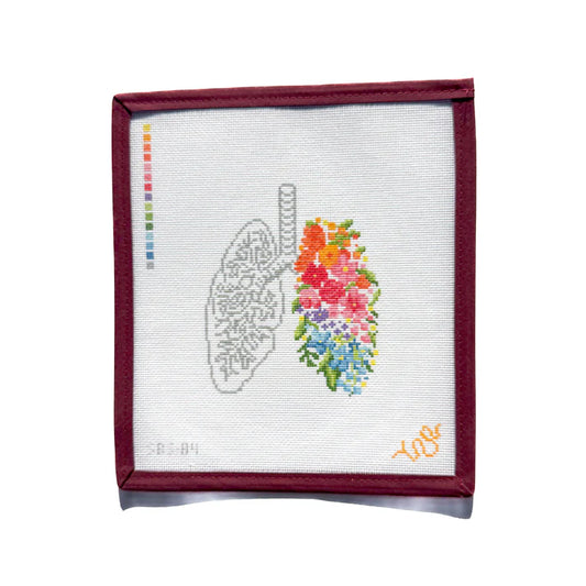 Spellbound Stitchery Small Floral Lungs Needlepoint Canvas