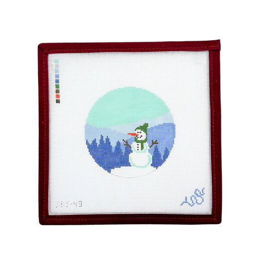 Spellbound Stitchery Smoky Mountain Snowman Needlepoint Canvas