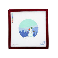 Spellbound Stitchery Smoky Mountain Snowman Needlepoint Canvas