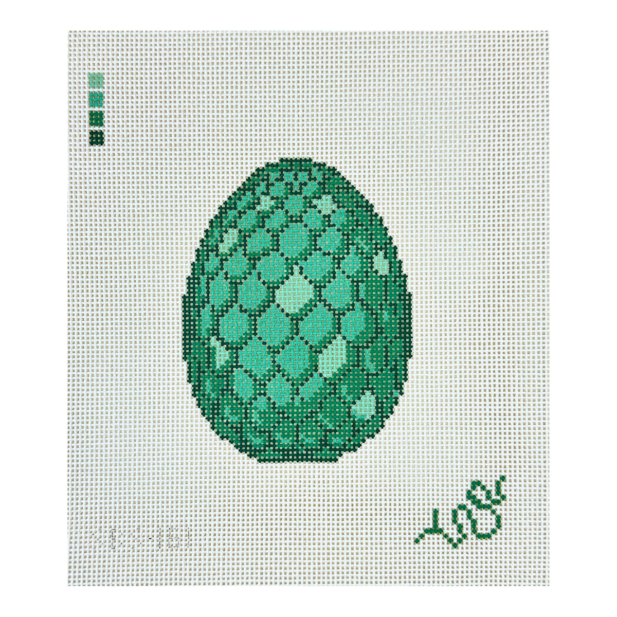 Spellbound Stitchery Jade Dragon Egg Needlepoint Canvas