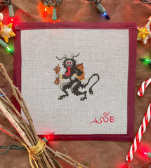 Spellbound Stitchery Krampus Round Needlepoint Canvas