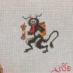 Spellbound Stitchery Krampus Round Needlepoint Canvas