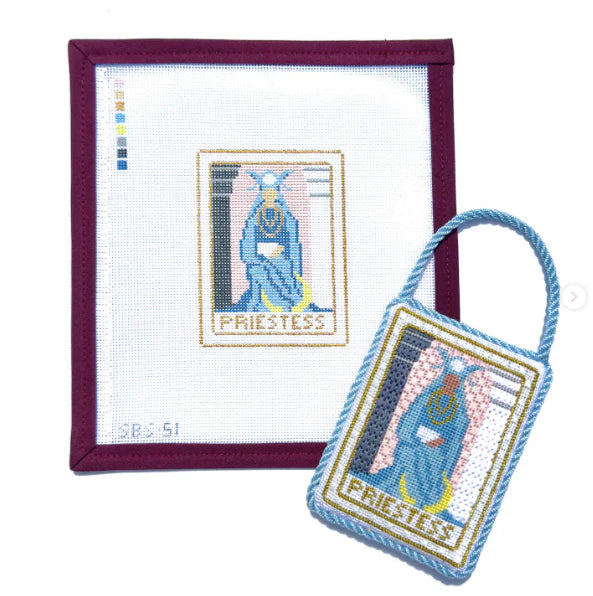 Spellbound Stitchery Priestess Tarot Card Needlepoint Canvas