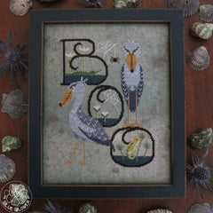 The Blue Flower Spooky Shoebill Cross Stitch Pattern