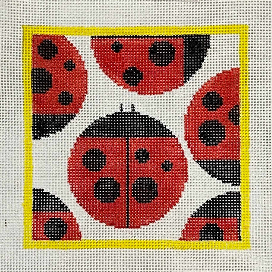 Squiggee Designs Lady Bugs Needlepoint Canvas