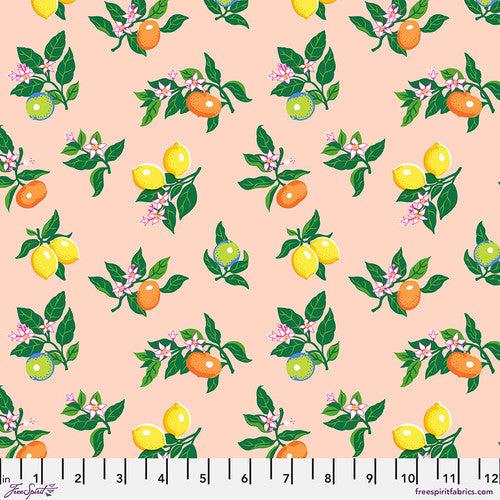 Finishing: Stacy Peterson La Dolce Vita Fresh Squeezed Cotton Fabric - Peach