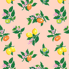 Finishing: Stacy Peterson La Dolce Vita Fresh Squeezed Cotton Fabric - Peach