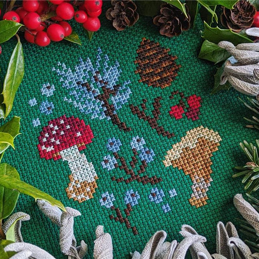 StitchSprout Winter Forage Sampler Cross Stitch Pattern
