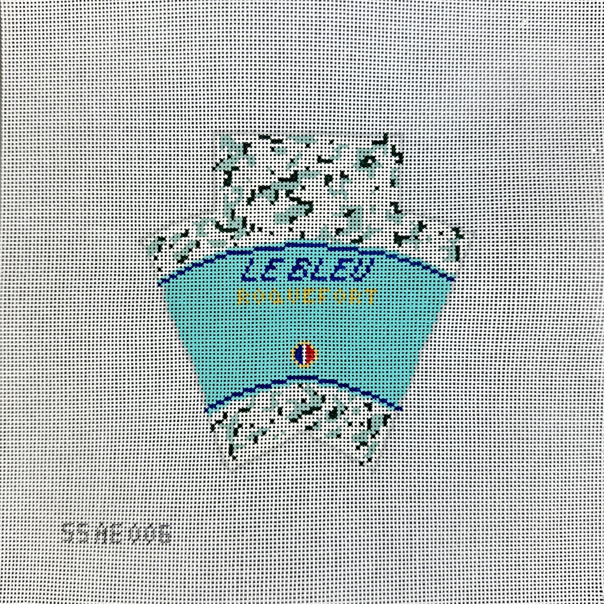Stitch Style Alli Eagan Designs 3D Wedge of Blue Cheese Needlepoint Canvas