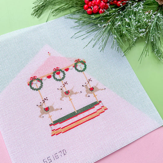 Stitch Style Needlepoint Carousel Series: Reindeer Needlepoint Canvas