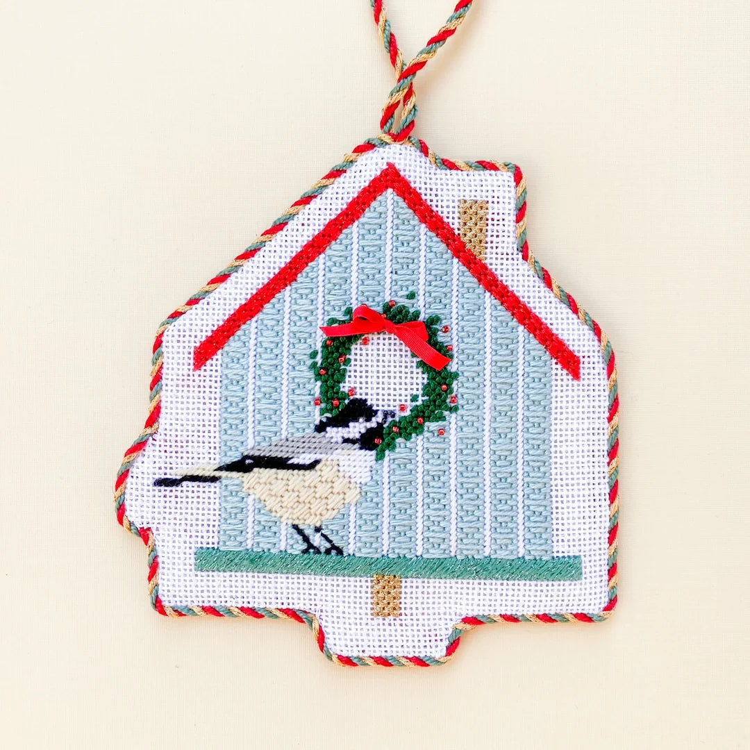 Stitch Style Needlepoint Christmas Birdhouse: Chickadee Needlepoint Canvas