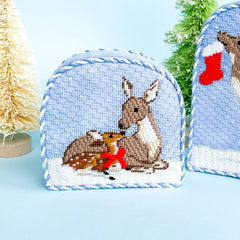 Stitch Style Needlepoint Christmas Forest: Mother and Baby Deer Needlepoint Canvas