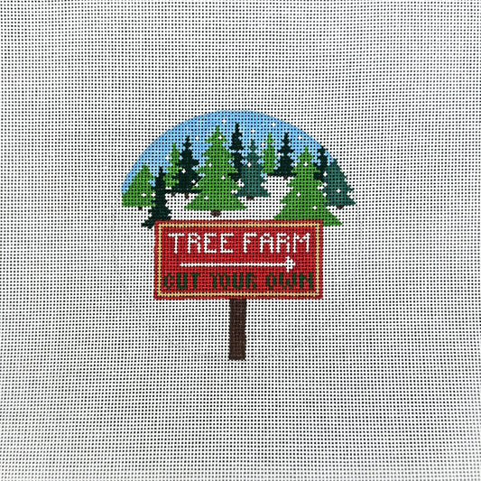 Stitch Style Christmas Tree Farm Needlepoint Canvas