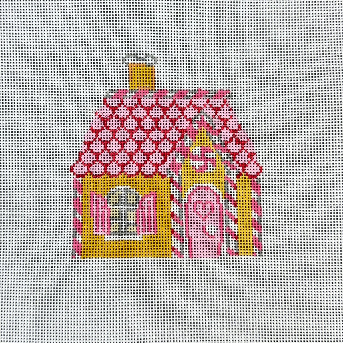 Stitch Style Emily Quigley: Pink Gingerbread House Needlepoint Canvas