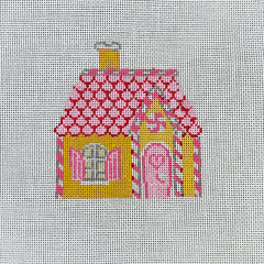 Stitch Style Emily Quigley: Pink Gingerbread House Needlepoint Canvas