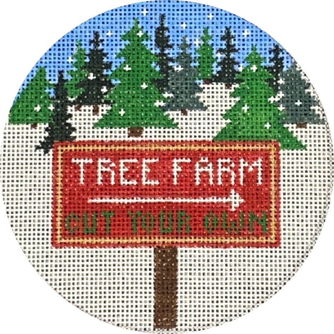 Stitch Style Christmas Tree Farm Needlepoint Canvas