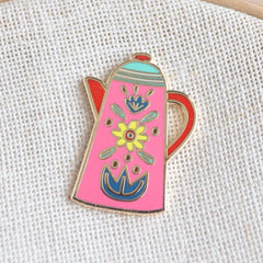 Stitched Modern Pink Teapot Magnetic Needle Minder