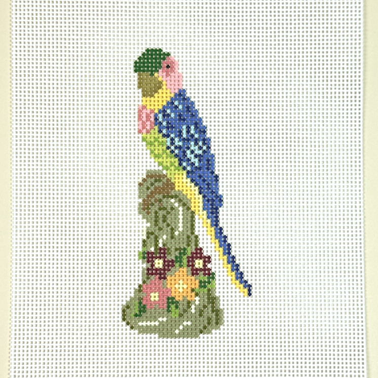 Stitching with Stacey Blue Bird Needlepoint Canvas