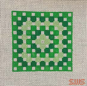 Stitching with Stacey Crochet Granny Square Needlepoint Canvas - Green