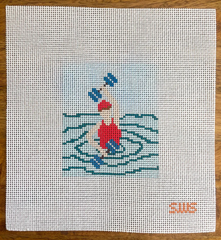 Stitching with Stacey Water Aerobics Needlepoint Canvas