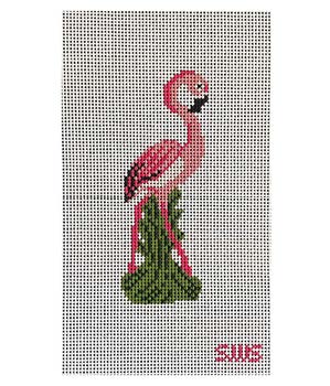 Stitching with Stacey Standing Straight Flamingo Needlepoint Canvas