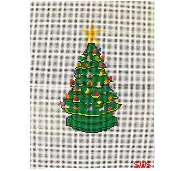 Stitching with Stacey Vintage Ceramic Christmas Tree Needlepoint Canvas