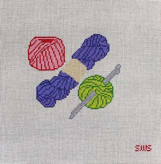 Stitching with Stacey Yarn Balls Needlepoint Canvas