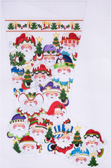 Strictly Christmas Santa Faces Stocking Needlepoint Canvas