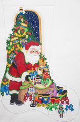 Strictly Christmas Santa with Toy Bag Stocking Needlepoint Canvas