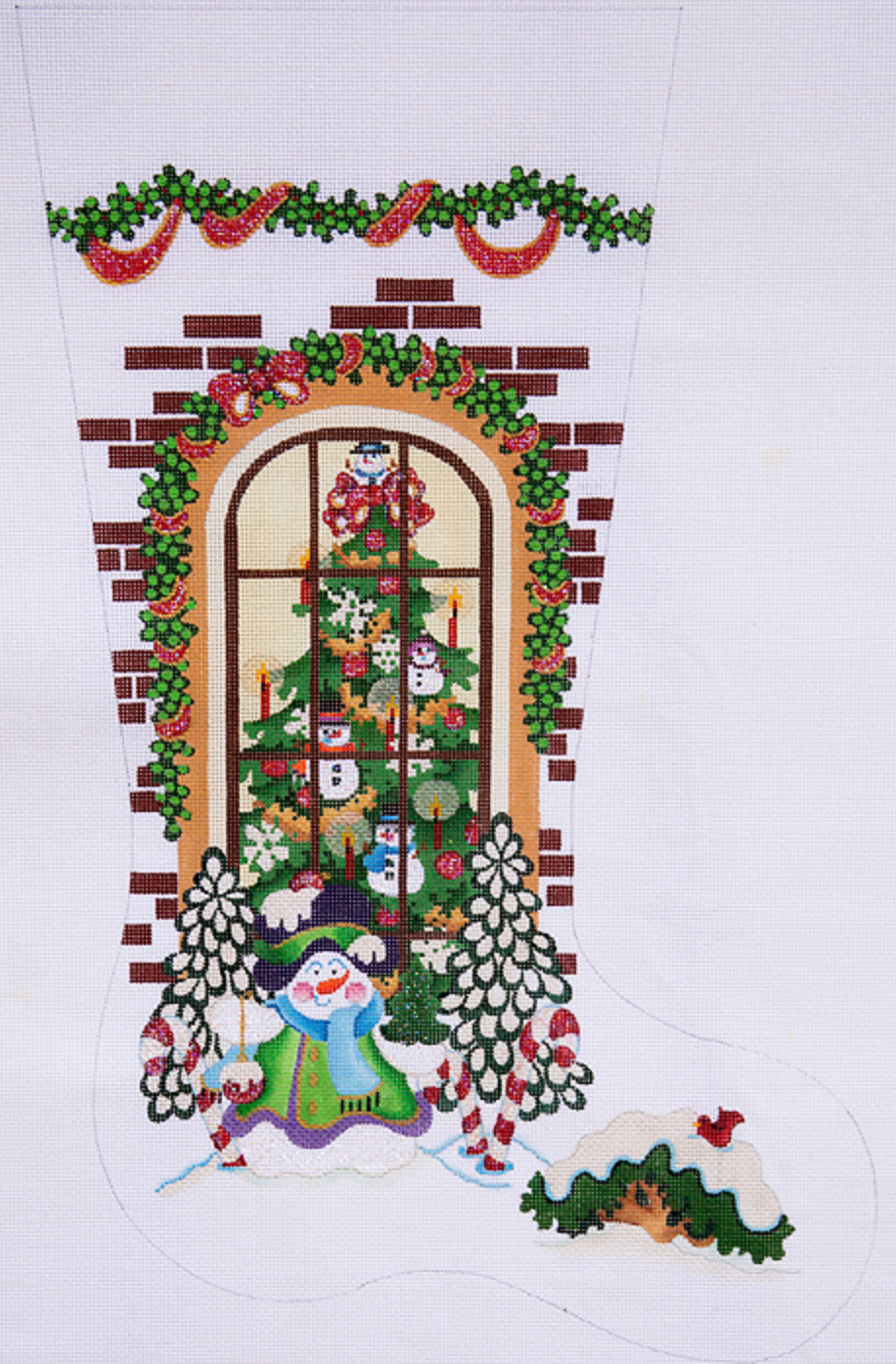 Strictly Christmas Snowman Outside Needlepoint Canvas