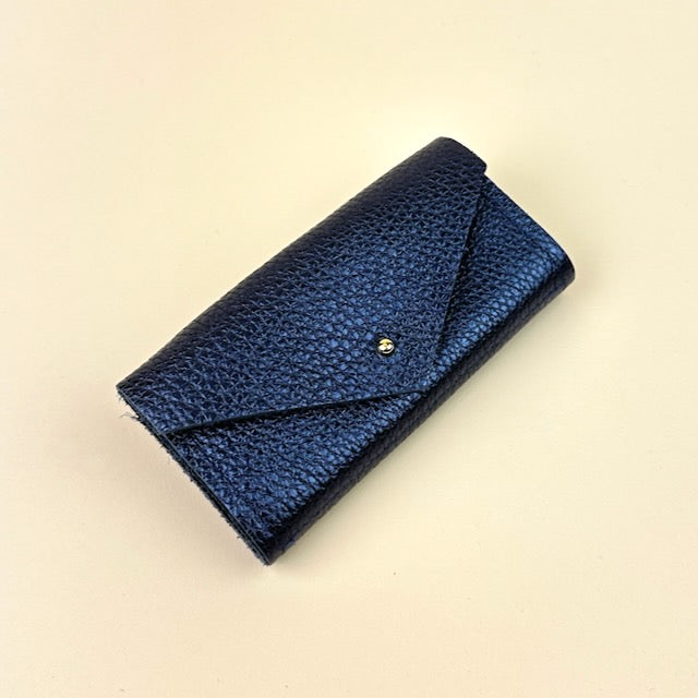 Studio Lowen Leather Needle and Notions Case - Metallic Navy