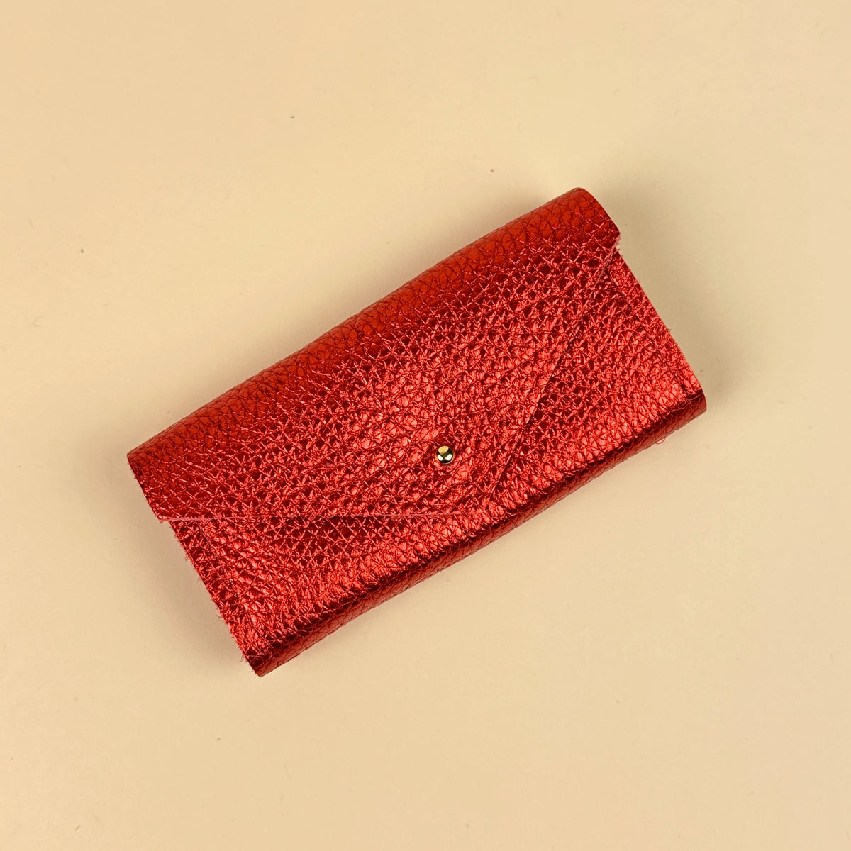 Studio Lowen Leather Needle and Notions Case - Metallic Red