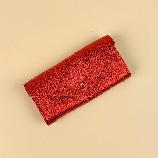 Studio Lowen Leather Needle and Notions Case - Metallic Red