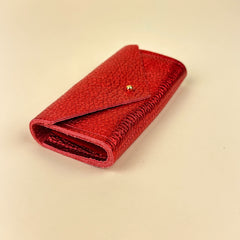 Studio Lowen Leather Needle and Notions Case - Metallic Red