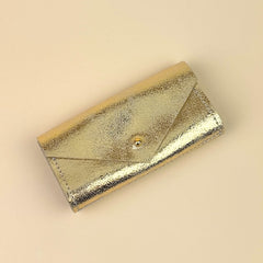 Studio Lowen Leather Needle and Notions Case - Metallic Shimmer Gold