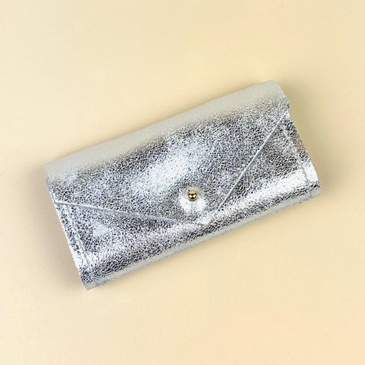 Studio Lowen Leather Needle and Notions Case - Metallic Shimmer Silver